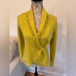 Magaschoni Cashmere Fringe Cardigan size small